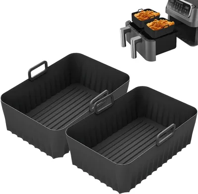 Produktbild von 2 Pcs Silikonform Airfryer 21×14×7 cm Air Fryer Silikon Einsatz für Heißluftfritteuse, Zubehör Airfryer