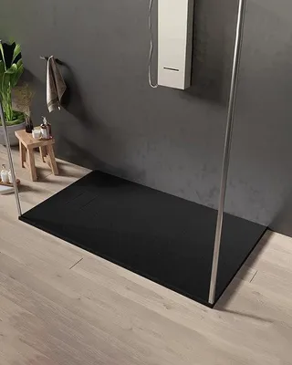Immagine prodotto di Quarzo piatto doccia 120X70 in smc effetto pietra ardesia nero