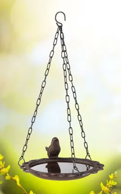 Produktbild von Vogeltränke aus Gusseisen zum Hängen – Wasser- & Futterstelle für den Garten