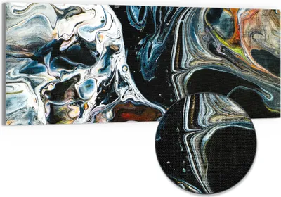 Produktbild von DEQORI Hybrid Leinwand Bild 125x50 cm 'Abstrakte Erdschichten' Wandbild Glas flach modern