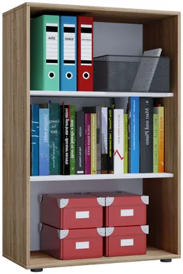 Produktbild von VCM Holzregal stehend | platzsparender Aktenschrank | Maße ca. B. 70 x H. 111 x T. 37 cm | Elegantes Regal stehend | Büroregal – Lona 3f