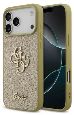 Produktbild von Guess Big 4G Logo Hülle Grained Apple iPhone 17 Pro Max - Gold