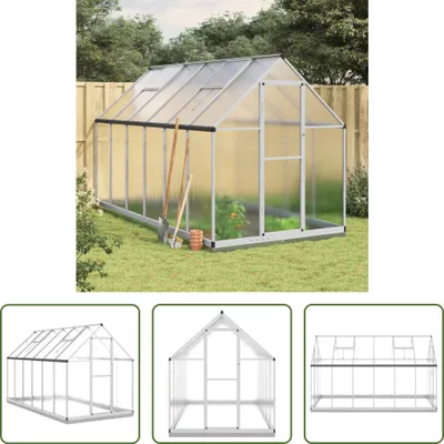Obrázek produktu pro The Living Store Skleník se základovým rámem stříbrný 334x169x202cm hliník