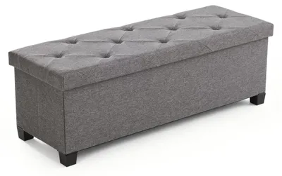 Obrázek produktu pro Pohodlná lavice Sweetcrispy s úložným prostorem, tmavě šedá, rozměry 110x38x38 cm