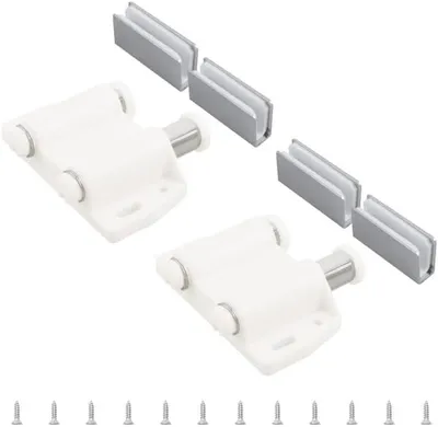 Imagen del producto de Juego de 2 cierres magnéticos para puertas de vidrio, ajustables, para puertas de vidrio de 3 a 6 mm de grosor, ideales para armarios