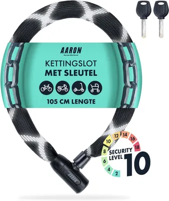 Productafbeelding van Kettingslot fiets 100 cm - 6 mm vierkante schakels - Met sleutel
