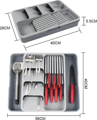 Obrázok produktu pre Súprava na príbory do zásuvky – držiak na príbory, lyžice, vidličky, nože, veľký