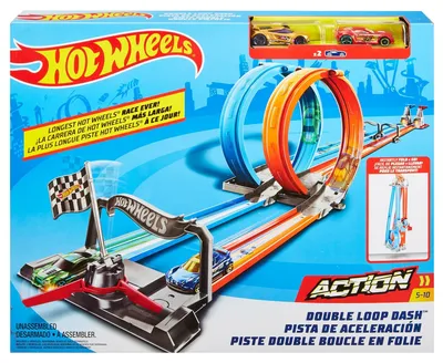 Produktbild von Hot Wheels Rennbahn Doppelschleife mit 2 Autos