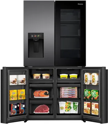 Produktbild von Hisense RQ600P7SKE, Freistehend, French door, Schwarz, 4 Tür(en), Berührung, LED