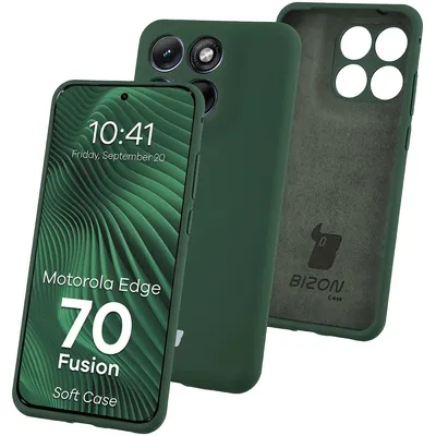 Produktbild von Silikon Handyhülle für Motorola Edge 70 Fusion, Bizon Soft Case, Dunkelgrün