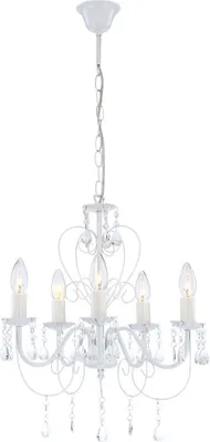 Produktbild von Kronleuchter, Lüster, Kristalle, weiß, 5-flammig, H 129 cm