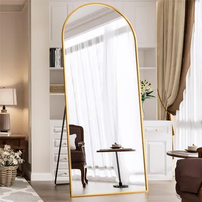 Gebogener Standspiegel 180x66 cm, Gold, unzerbrechlich