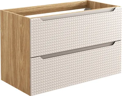 Produktbild von Waschtischunterschrank 90 cm in Eiche mit beige, LONDON-56-BEIGE