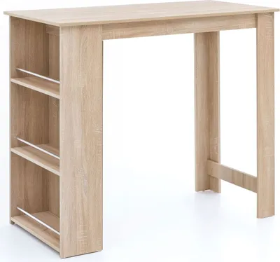 Produktbild von Bartisch Sonoma 120x107,5x60 cm Stehtisch Holz Küchenbartisch, Bartresen mit integriertem Regal, Bar-Bistrotisch, Party-Theke