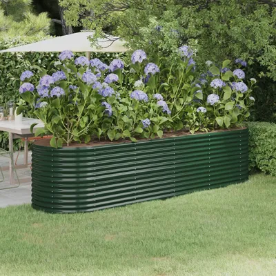 Image de Maison Exclusive - Lit surélevé de jardin Acier galvanisé 296x80x68 cm Vert