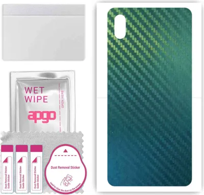 Produktbild von apgo Rückseite Schutzfolie, Skin, kompatibel mit LG W10 Alpha, Hinten Displayschutzfolie aus Vinylfolie, kratzfest, einfache Montage - Kohlenstoff-Chamäleon CAKA1