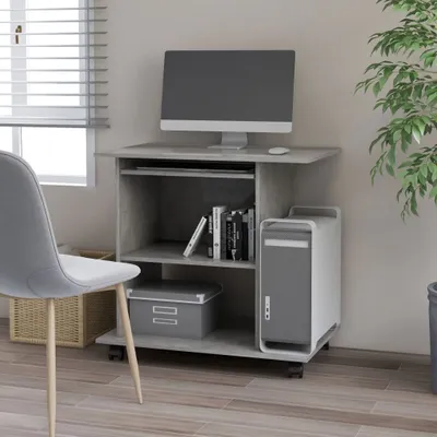 Produktbild von "2026 Promotion" Schreibtisch Betongrau 80x50x75 cm Holzwerkstoff - Schreibtische CC26995