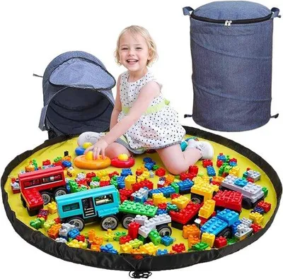 Produktbild von Blauer Spielzeug-Opbehandlungskasten mit Teppich-Reinigungstasche und Griff, 34x42 cm, für Gebäude-Backdrops, Tierspielzeug-Opbehandlungskasten