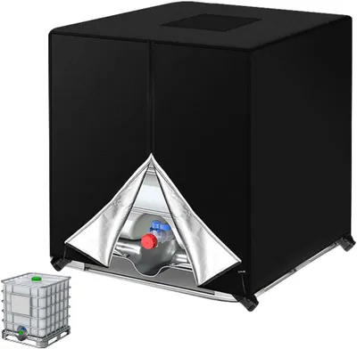 Image de Housse de protection pour réservoir d'eau IBC, imperméable, 1000 L, 120x100x116 cm, avec fermeture éclair, protection UV