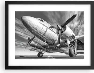 Produktbild von Gerahmtes Poster - Schwarzer Rahmen - Flugzeug Retro Flugzeug - 40x30 cm - Wand Bild - Wanddeko - Wandbilder - Kunstposter - Wandposter - Bilderrahmen - Bilder - Kunstdruck - P2BAA40x30-4952