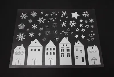 Image de Autocollants de fenêtre "Maisons d'hiver", 109 pièces
