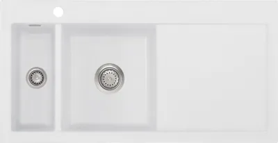 Produktbild von Flächenbündige Spüle MERA 100 F SATIN Becken links - Handbetätigung