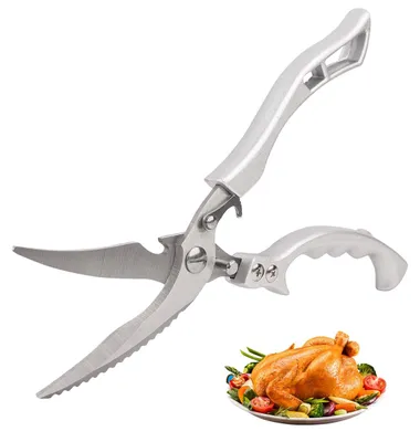 Geflügelschere aus Edelstahl, 25,5 cm, scharf, für Fleisch und Knochen