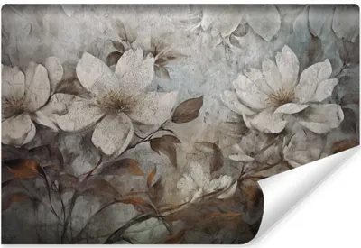 Produktbild von Muralo Vlies Fototapete BLUMEN Blätter Pflanzen Beton Vintage 254 cm x 184 cm