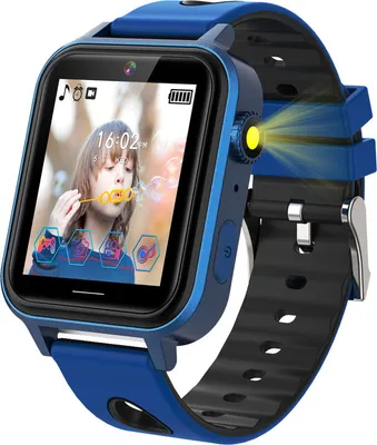 Obrázek produktu pro (Modrá) A8 Smart Game Watch pro děti, 18 her Smartwatch pro chlapce dívky s krokoměrem Kalorie Svítilna Hodinky MP3 Hudba Děti Vánoční narozeninové dárky
