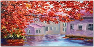 Produktbild von Coloray Bild aus Acryl 120 cm x 60 cm - Wanddekoration Küche Acrylblock mit Bild Dekoration Wohnzimmer Gehärtetes Acryl - Malerei Baumhäuser