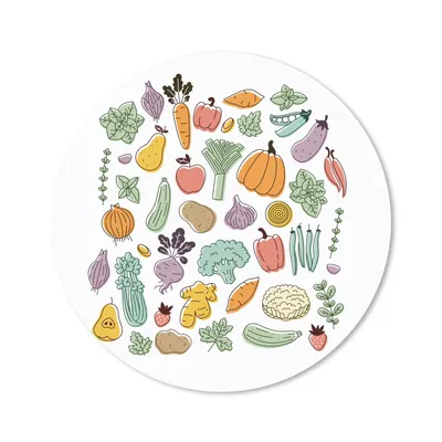 Produktbild von MuchoWow® Mauspad Mousepad Gemüse - Obst - Minimalismus 50x50 cm - Mousepads - Maus Mat - Pad - Mausunterlage - Vinyl