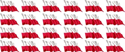 Produktbild von Mini Aufkleber Set - Pack wehend - 33x20mm - selbstklebender Sticker - Polen - Flagge / Banner / Standarte fürs Auto, Büro, zu Hause und die Schule - 24 Stück