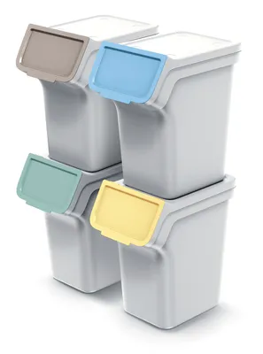 Obrázek produktu pro Odpadkový koš STACKBOX Q popelavě šedý, objem 4 x 20l