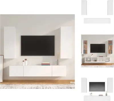 Immagine prodotto di vidaXL Set di mobili TV 4 pezzi in legno bianco - Mobili TV