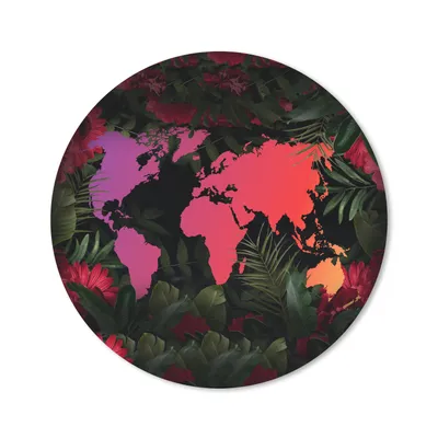 Produktbild von MuchoWow® Mauspad Mousepad Weltkarte - Farben - Blumen 40x40 cm - Mousepads - Maus Mat - Pad - Mausunterlage - Schreibtisch Accessoires