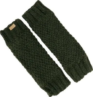 Produktbild von Wollstulpen mit Perlmuster, Strickstulpen aus Nepal, Beinstulpen - Olivgrün, Uni, Wolle, 37*12 cm, Socken & Beinstulpen
