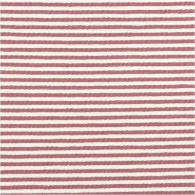 Produktbild von Jersey Stoff Meterware Baumwolljersey Yarn Dyed Streifen fein weiß mauve 150cm