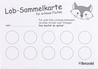 Produktbild von Betzold, Lobkartensammelblock, A6, 90 Blatt, Belohnungskärtchen, Schüler
