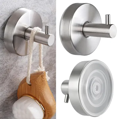Produktbild von Dusche - Badezimmer - Küche - Glastür - Spiegel - Fliesen - Handtuchhalter ohne Bohren - Luffa-Schwamm - Handtücher - Jacken - Bademäntel - Bis 5 kg (2er-Pack)