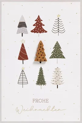 Produktbild von Weihnachten Moments Collection Unverpackte Glückwunschkarte Tannenbäume mit Briefumschlag