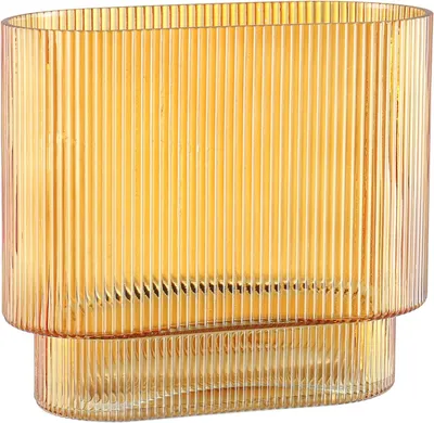 Immagine prodotto di Vaso in vetro lavorato, color ambra, 18 cm, ideale per tulipani
