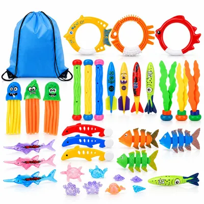 Produktbild von 38-teiliges Tauchspielzeug-Set für Kinder – bunter Unterwasserspaß für Pool & Schwimmbad