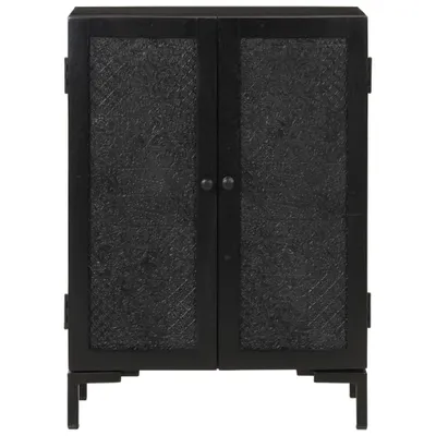 Produktbild von vidaXL Sideboard Schwarz 55x30x77 cm Massivholz Mango und Eisen