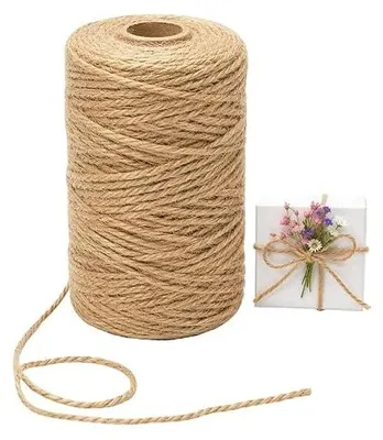 Zdjęcie produktu dla Sznurek jutowy naturalny 120 m 2 mm do majsterkowania pakowania prezentów