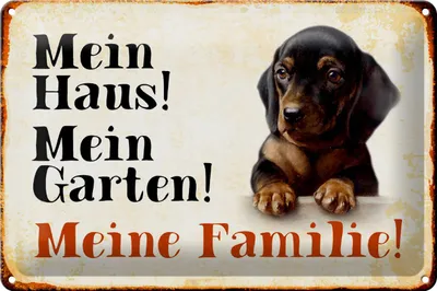 Produktbild von Blechschild Hund 30x20cm Dackel mein Haus Garten Familie