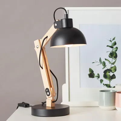Produktbild von Bürolampe 1-flammig H 41,5 cm Moda Holz natur/schwarz
