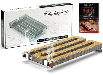 Productafbeelding van Koude rookgenerator van roestvrij staal met e-book voor langdurig roken