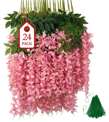 Obrázek produktu pro 24 kusů umělých, zavěšených květů wisteria pro dekoraci