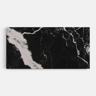 Produktbild von ARTHUB® Leinwandbild 60x120 cm, Black Marble Light Grey | Wohnzimmerdekoration, Hängende Bilder, Wanddekoration, Heimdekoration, Abstrakte, Marmor