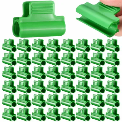 Produktbild von Grüne Gewächshausklemmen 11 mm - 50 Stück Kunststoff Folienclips